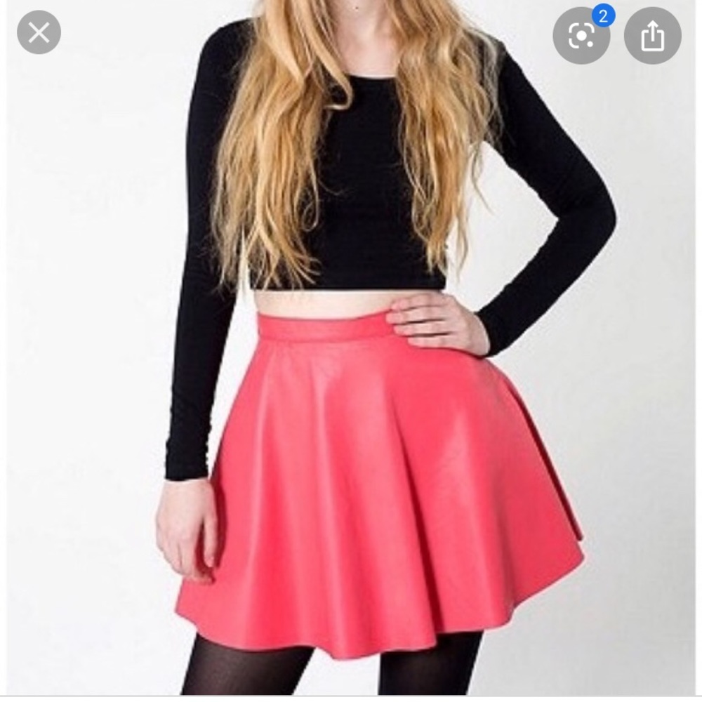 American apparel leather A line skirt💝